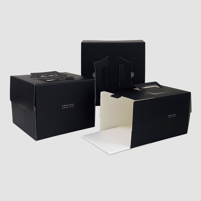 블랙 쉬폰 케이크 상자 (받침별도구매)